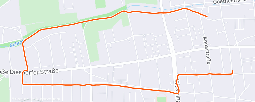 Map of the activity, Lauf am Morgen