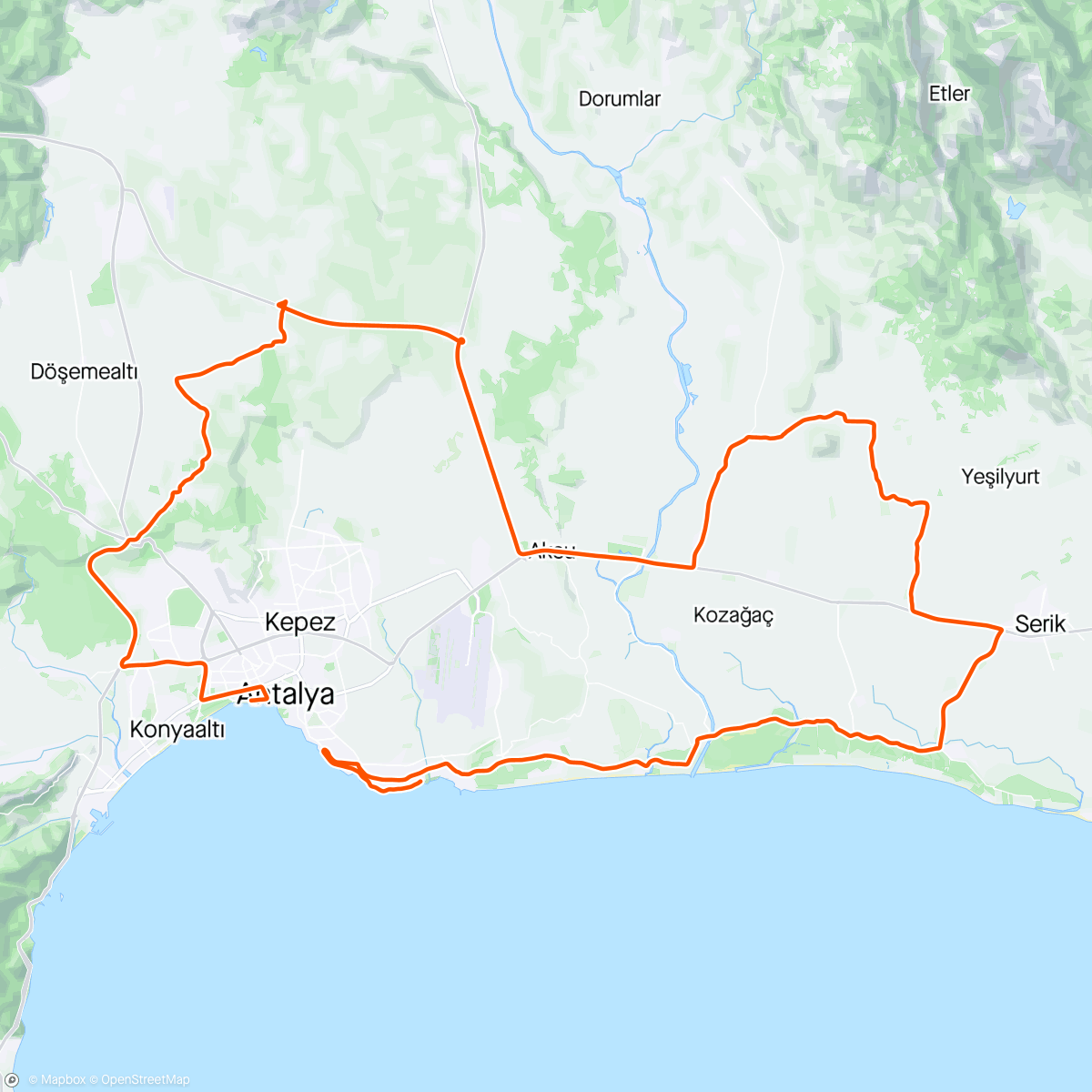 Map of the activity, Tour of Türkiye - Stage 1