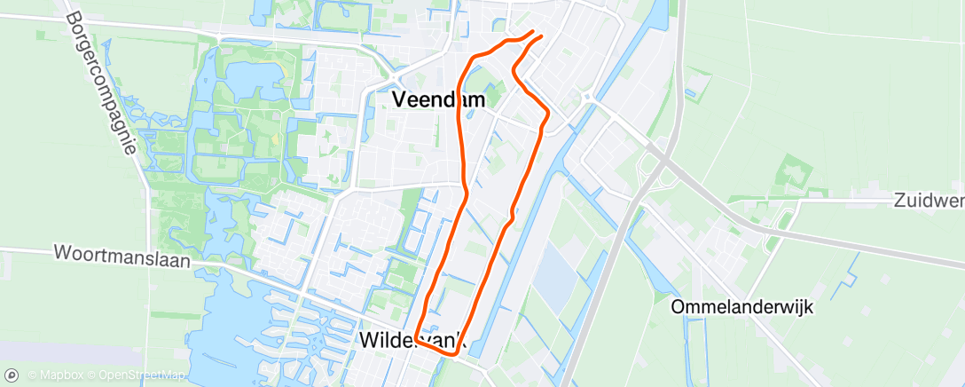 Map of the activity, Namiddagloop
