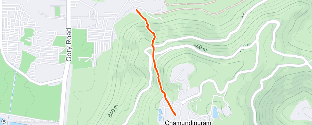 Map of the activity, Chamundi Betta Descend 3