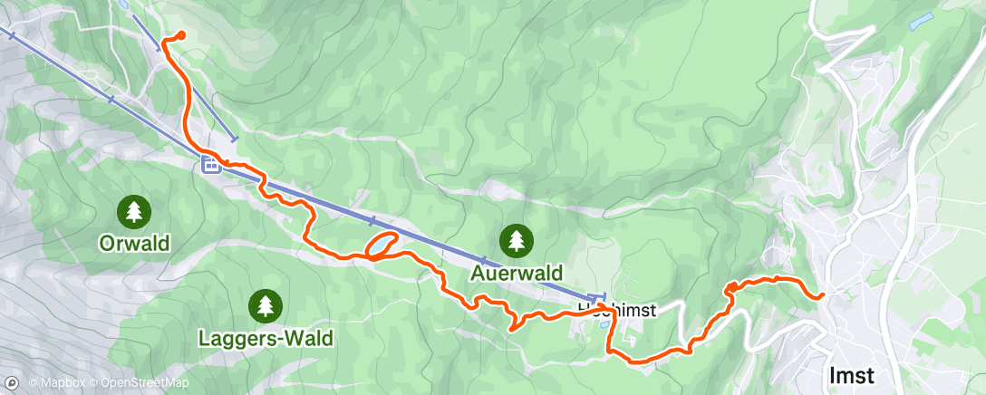 Map of the activity, Traillauf zur Mittagszeit
