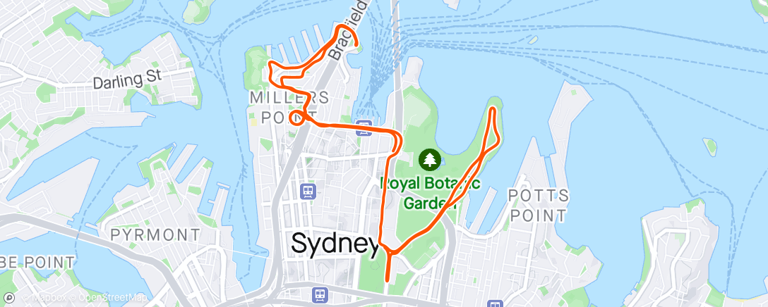 Map of the activity, Runaway Sydney 10k 🐨