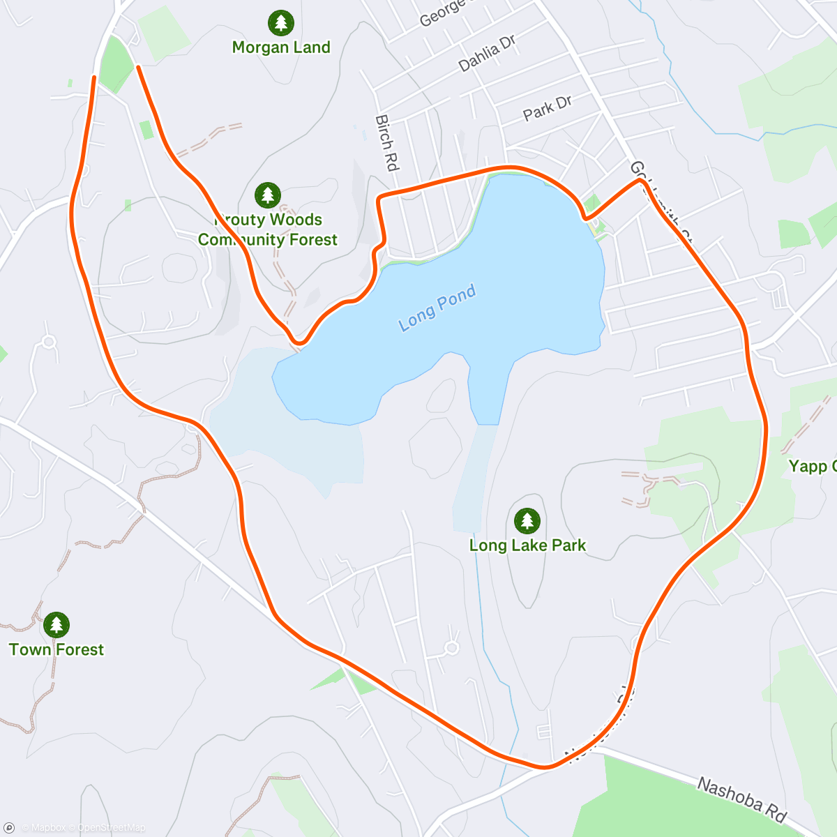Map of the activity, Lunch Run