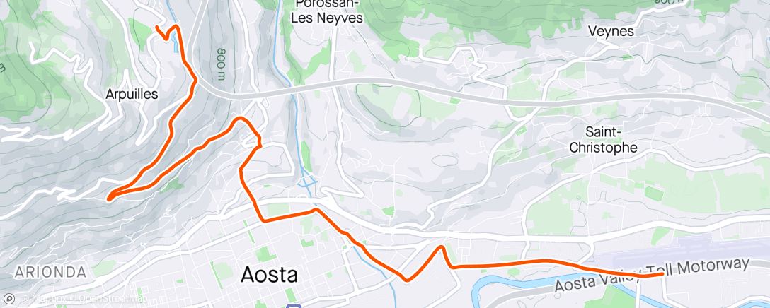Map of the activity, Sessione di e-mountain biking serale