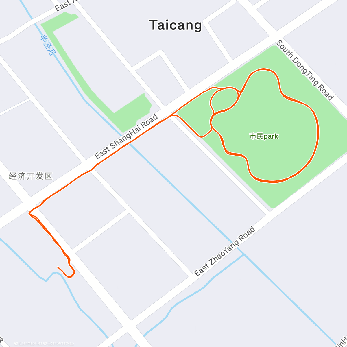 Map of the activity, Morning Run