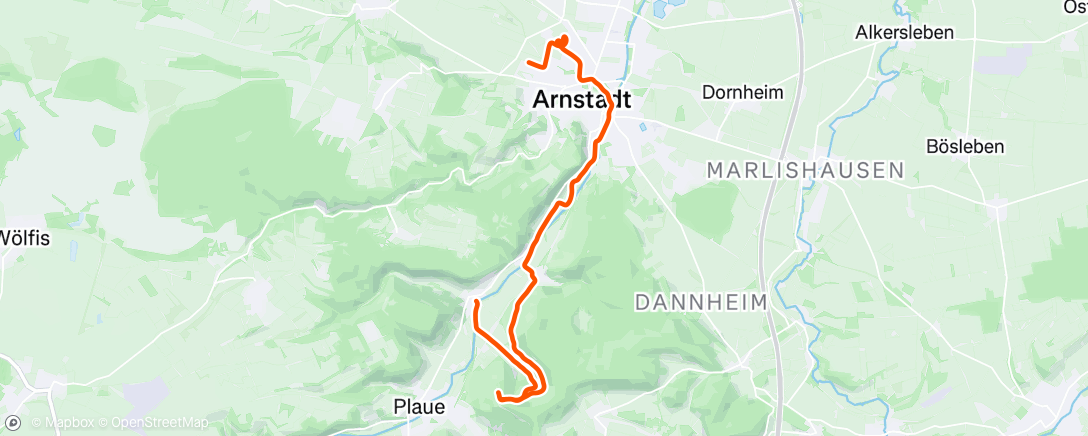 Map of the activity, Lauf am Nachmittag
