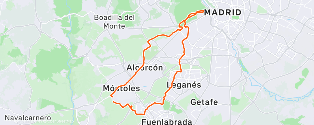Map of the activity, Bicicleta de montaña matutina