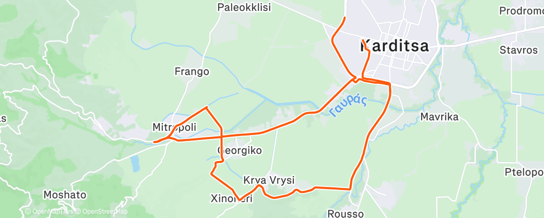 Map of the activity, Lunch Ride