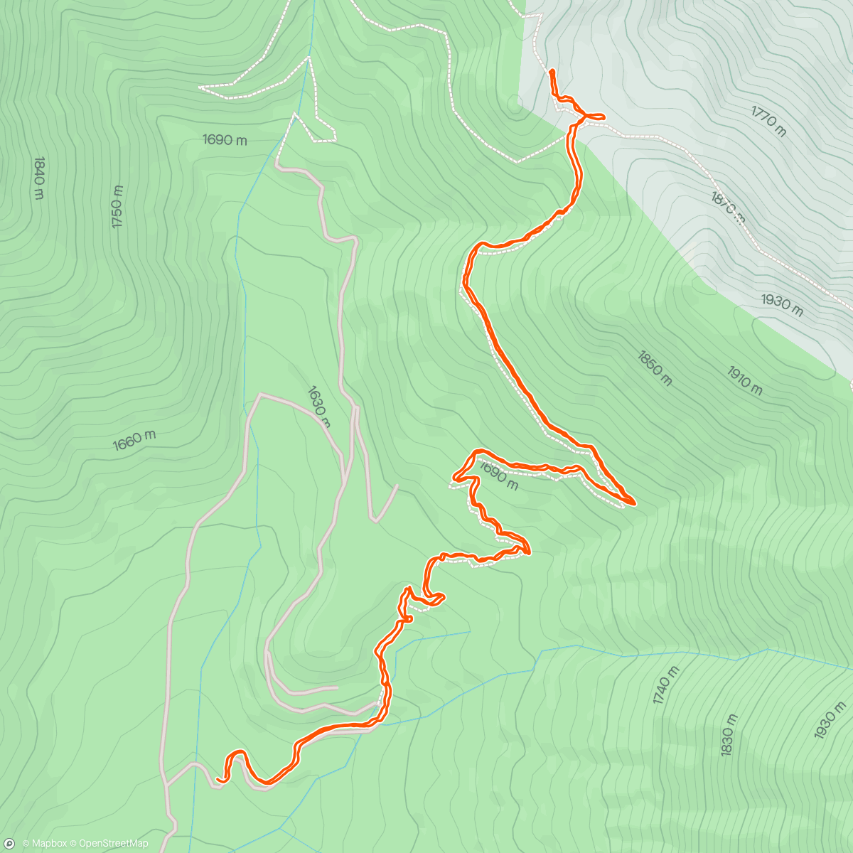 Map of the activity, Fobes Trail