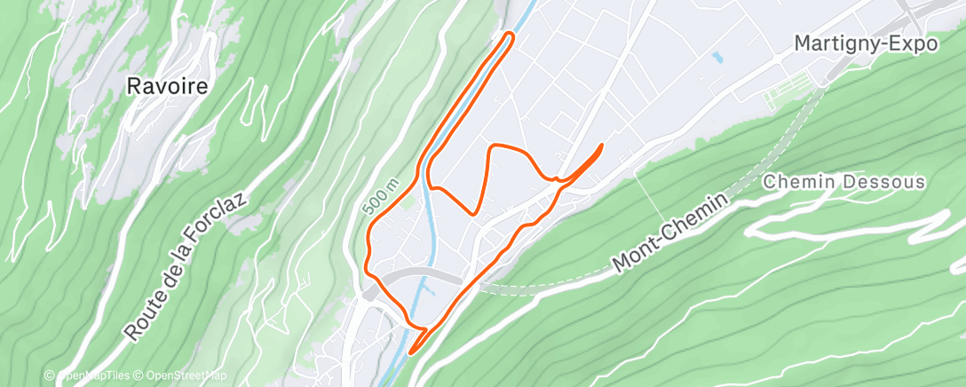 Map of the activity, Morning Run