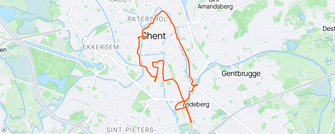 Mapa da atividade, Stadsloop Gent