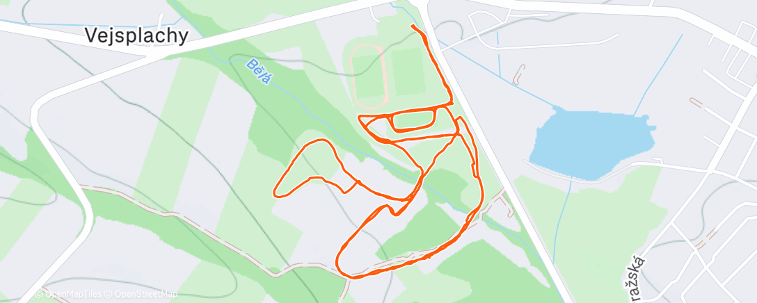 Map of the activity, Běžky ve Vrchlabí