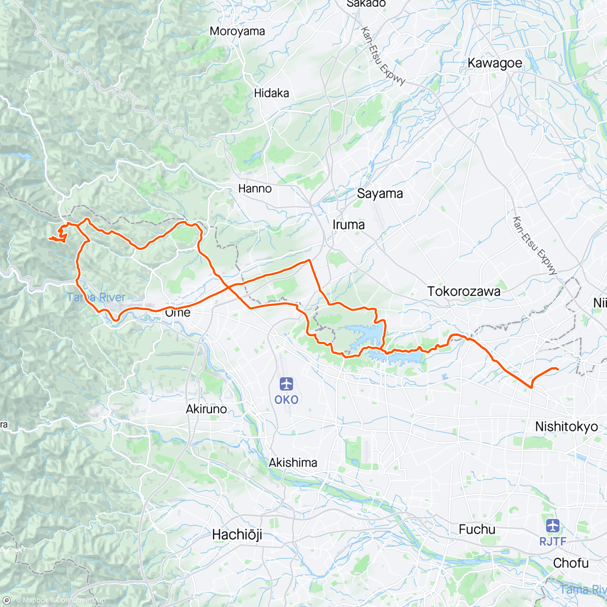 Карта физической активности (高水山 gravel ride ＆ hike)