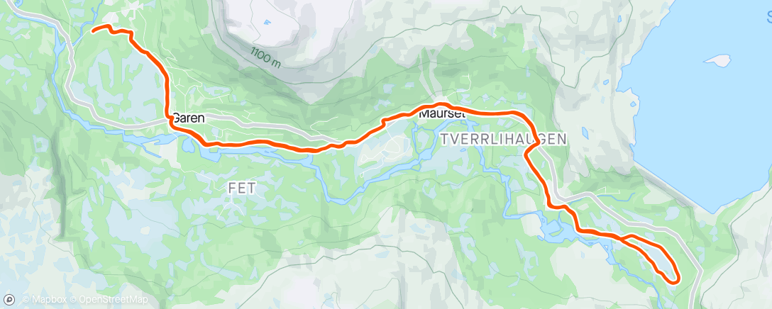 Map of the activity, Skøyting til Sysendalen