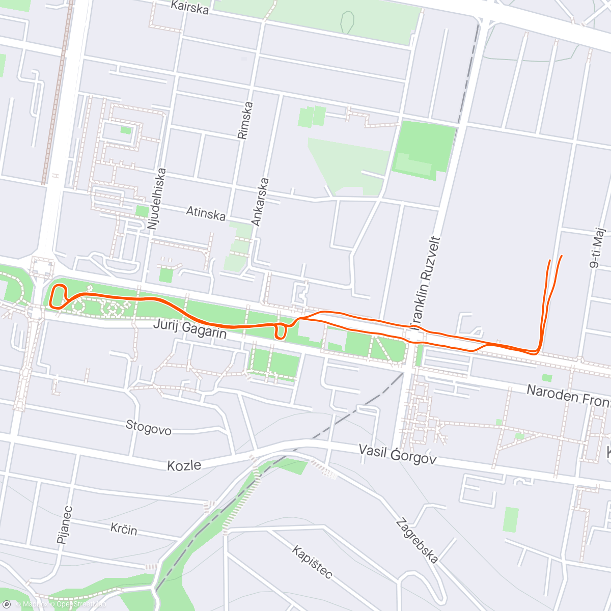 Map of the activity, Easy 5km