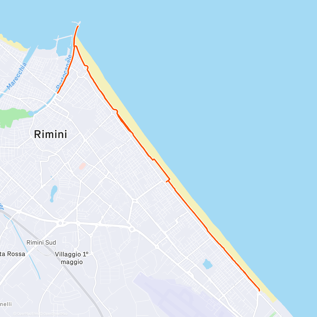 Map of the activity, Corsa pomeridiana