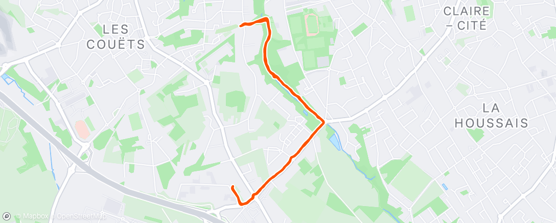 Map of the activity, Evening Run