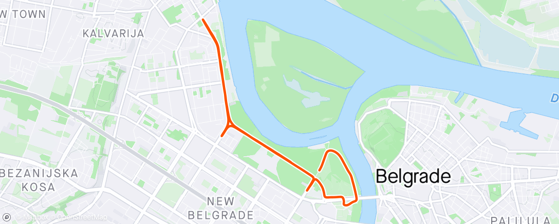 Mapa de la actividad (NikeRun
Belgrade 10k)