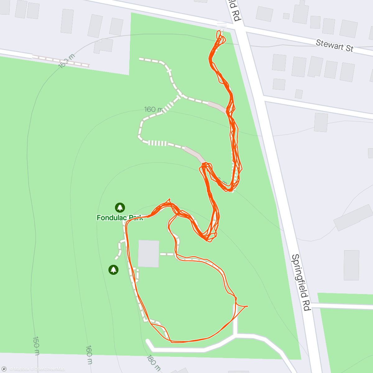 Map of the activity, Steps after weights