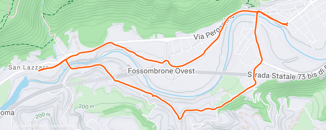 Карта физической активности (Corsa dell'ora di pranzo - 🔋 605 Wh)