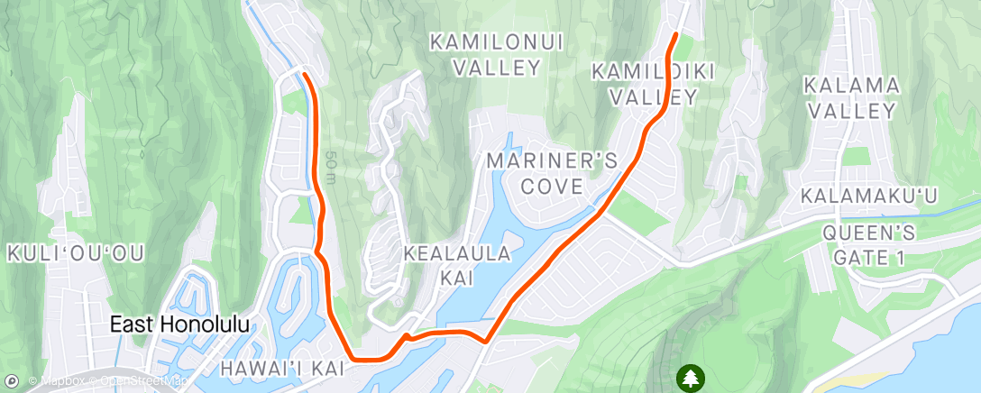 Map of the activity, Wednesday Morning Run