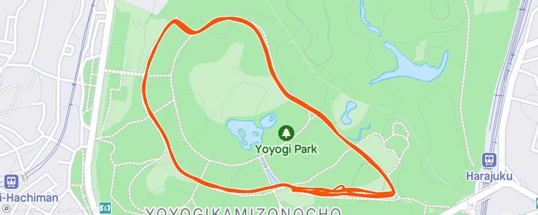 Map of the activity, MxK 練習会 2km + 5周(9.5km)