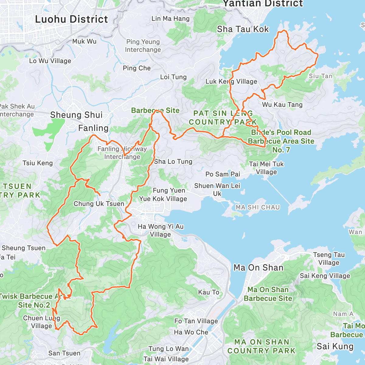 Map of the activity, North Face 100