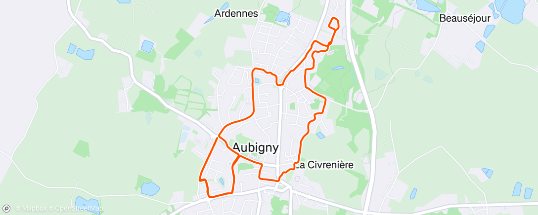 Map of the activity, Evening Run