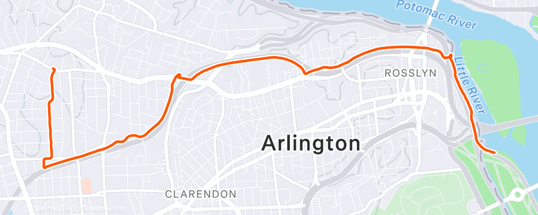 Map of the activity, Night Ride