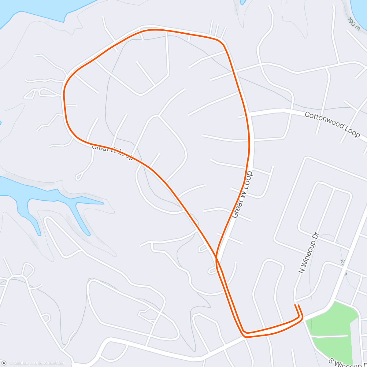 Map of the activity, Quick 5k in the rain