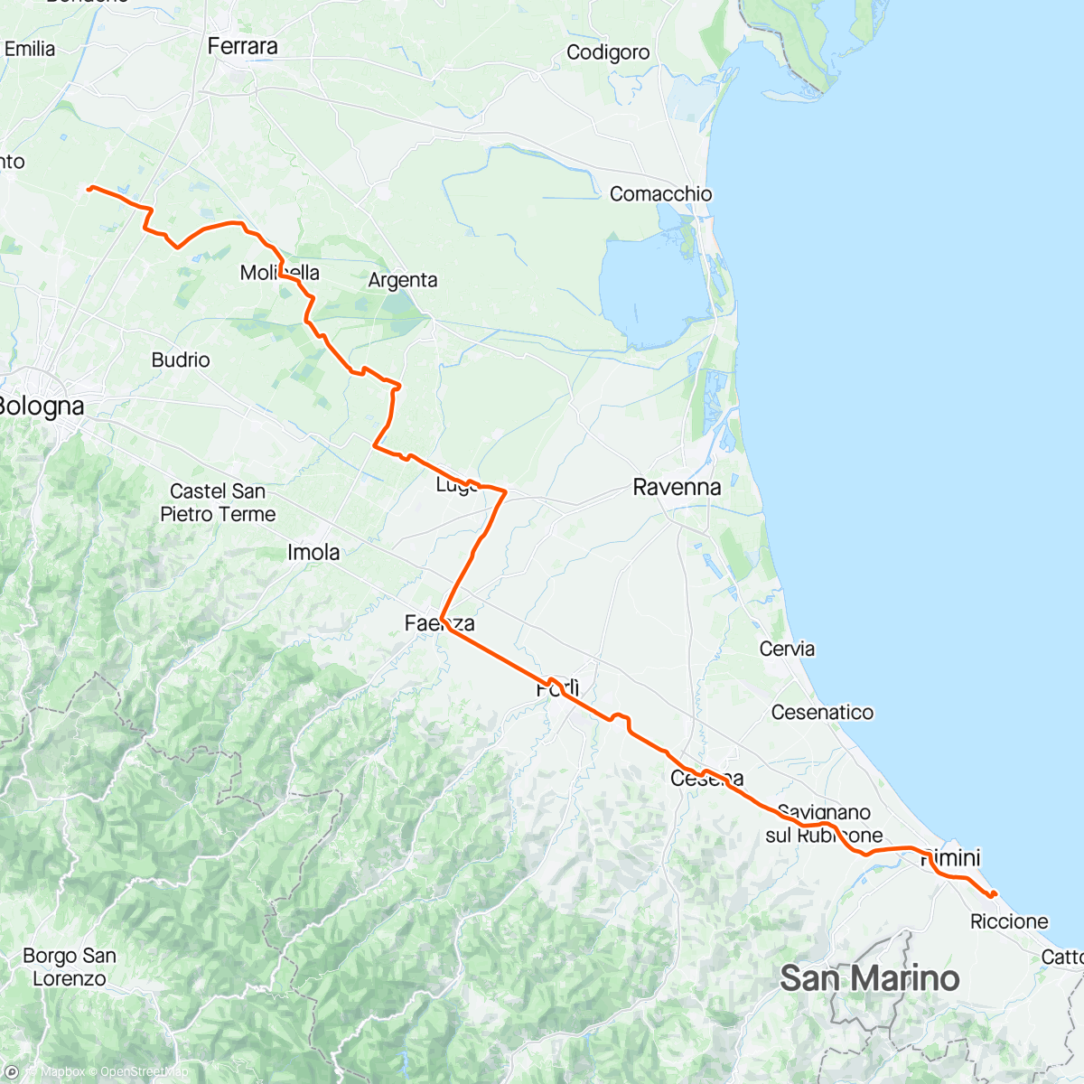 Map of the activity, Giro d’Italia - tappa 13