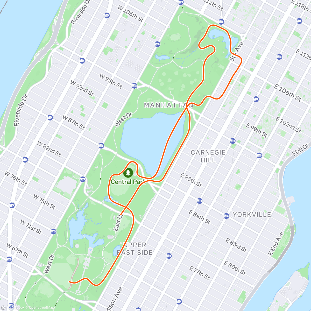 Map of the activity, Zwift - FTP Ramp Test in New York