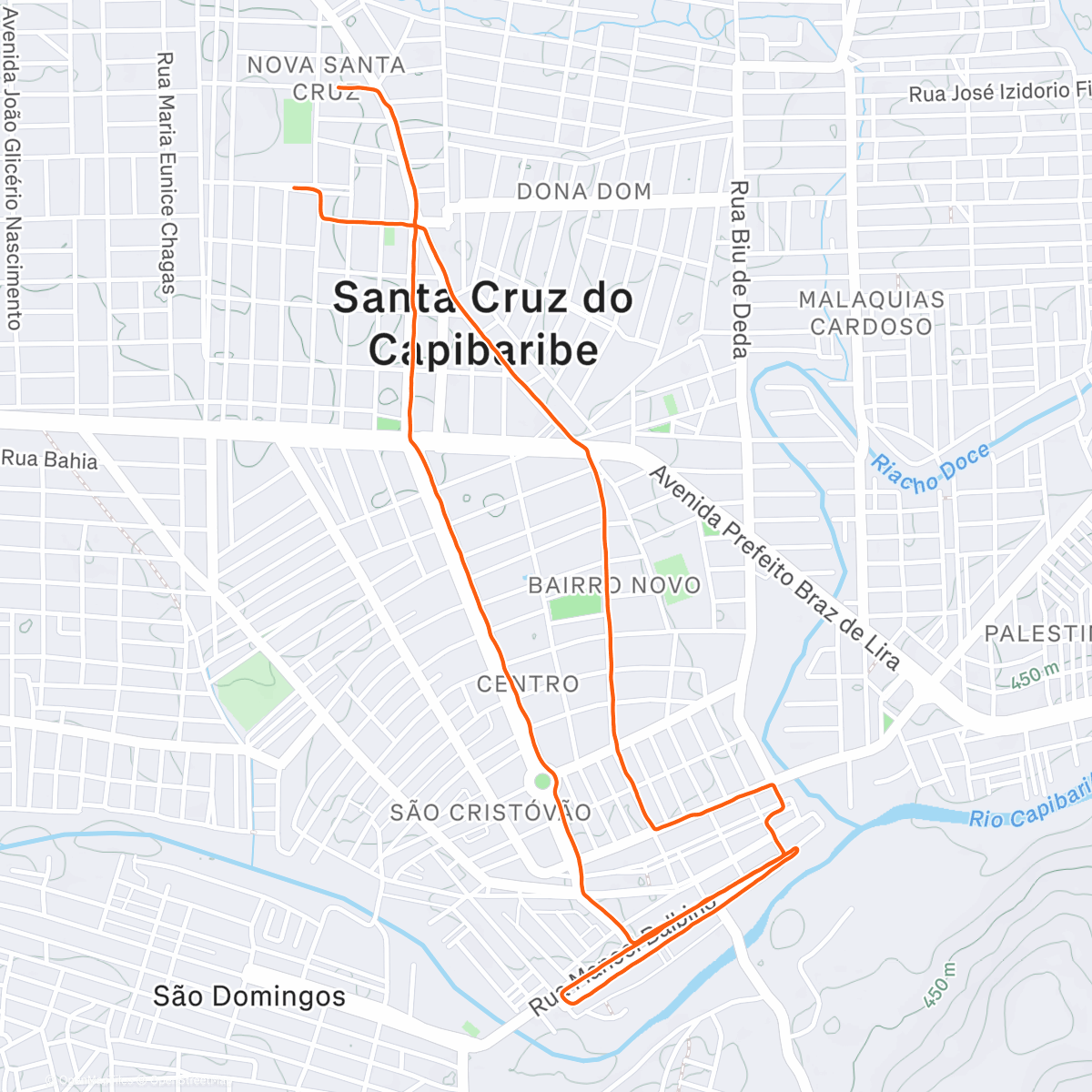 Map of the activity, Caminhada matinal