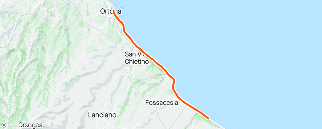 Map of the activity, ROUVY - Ortona to Fossacesia | Italy