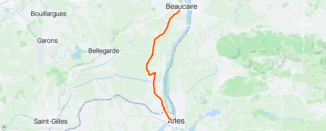 Carte de l'activité Via Rhona 2024 - Jour 5 et fin - Beaucaire > Arles
