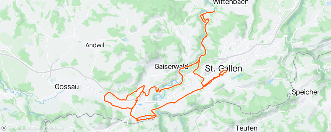 Map of the activity, Auffahrtslauf St. Gallen Marathon