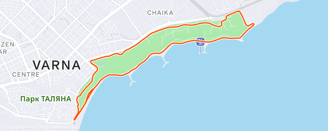 Map of the activity, Дневной забег