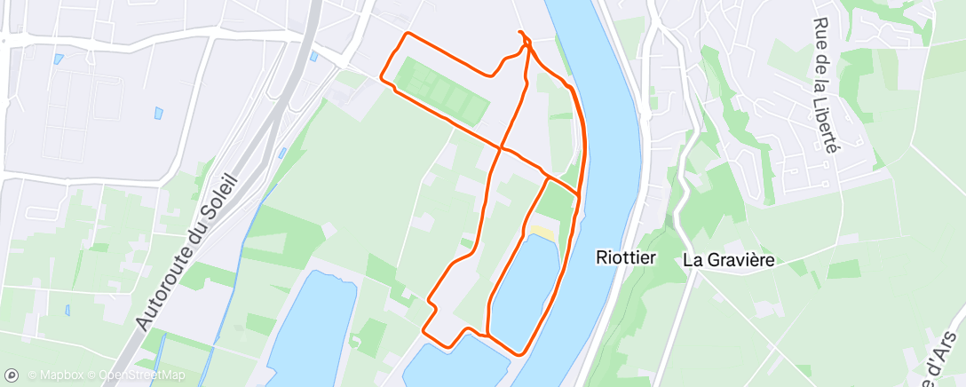 Map of the activity, Footing 6KM - 8x30’’/30’’ relâché - RAC 5’