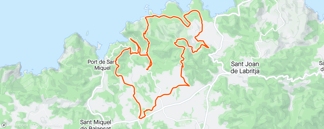 Mapa da atividade, Bicicleta de montaña eléctrica a la hora del almuerzo