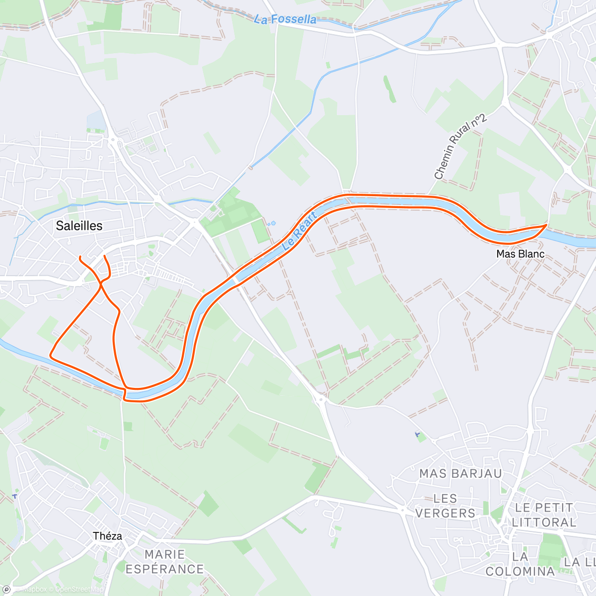 Map of the activity, Course à pied le matin