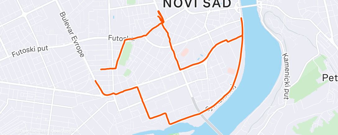 Map of the activity, Дневной забег