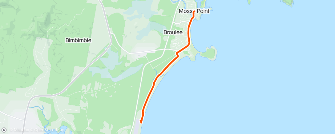 Map of the activity, Moruya Airport ride