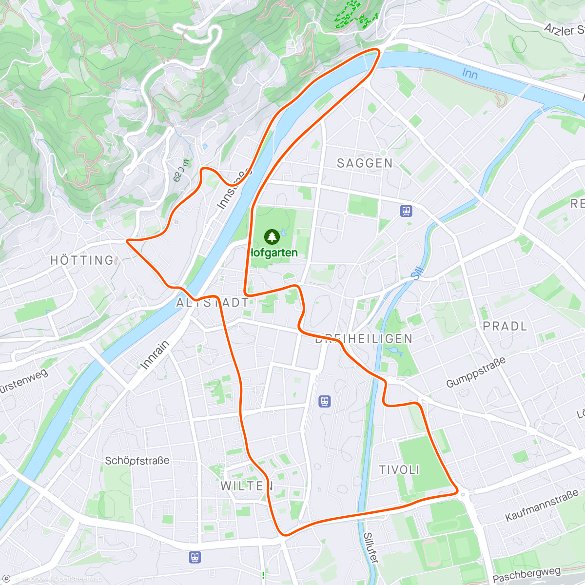 Map of the activity, Zwift - Group Workout: VO2 Max 40/20 (E) on Innsbruckring in Innsbruck