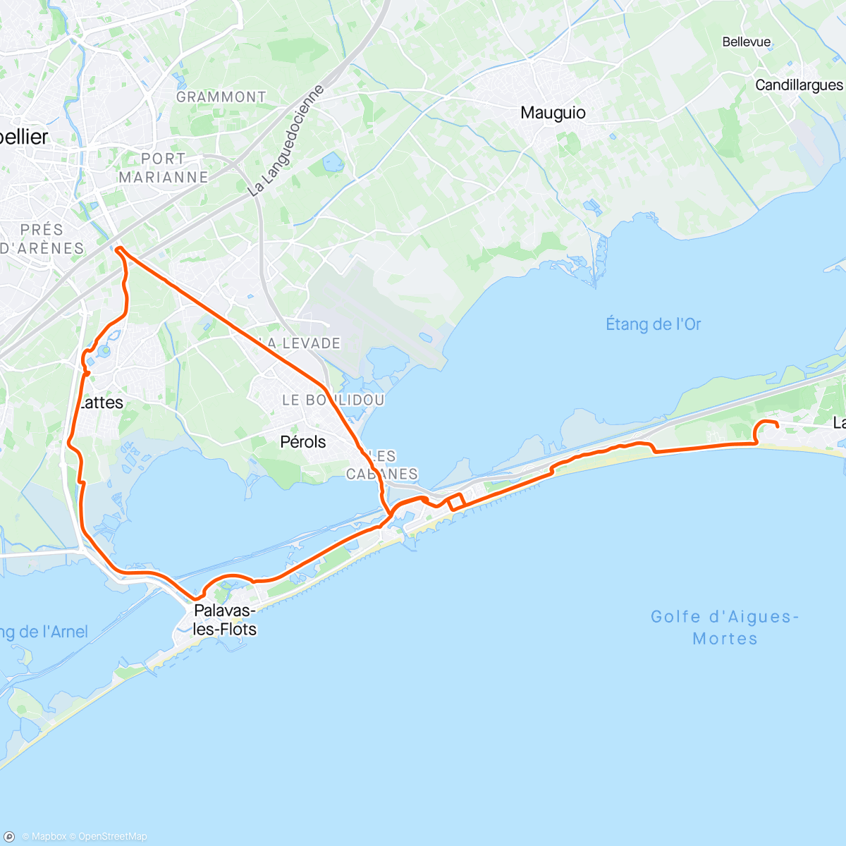 Map of the activity, Ride Afterwork