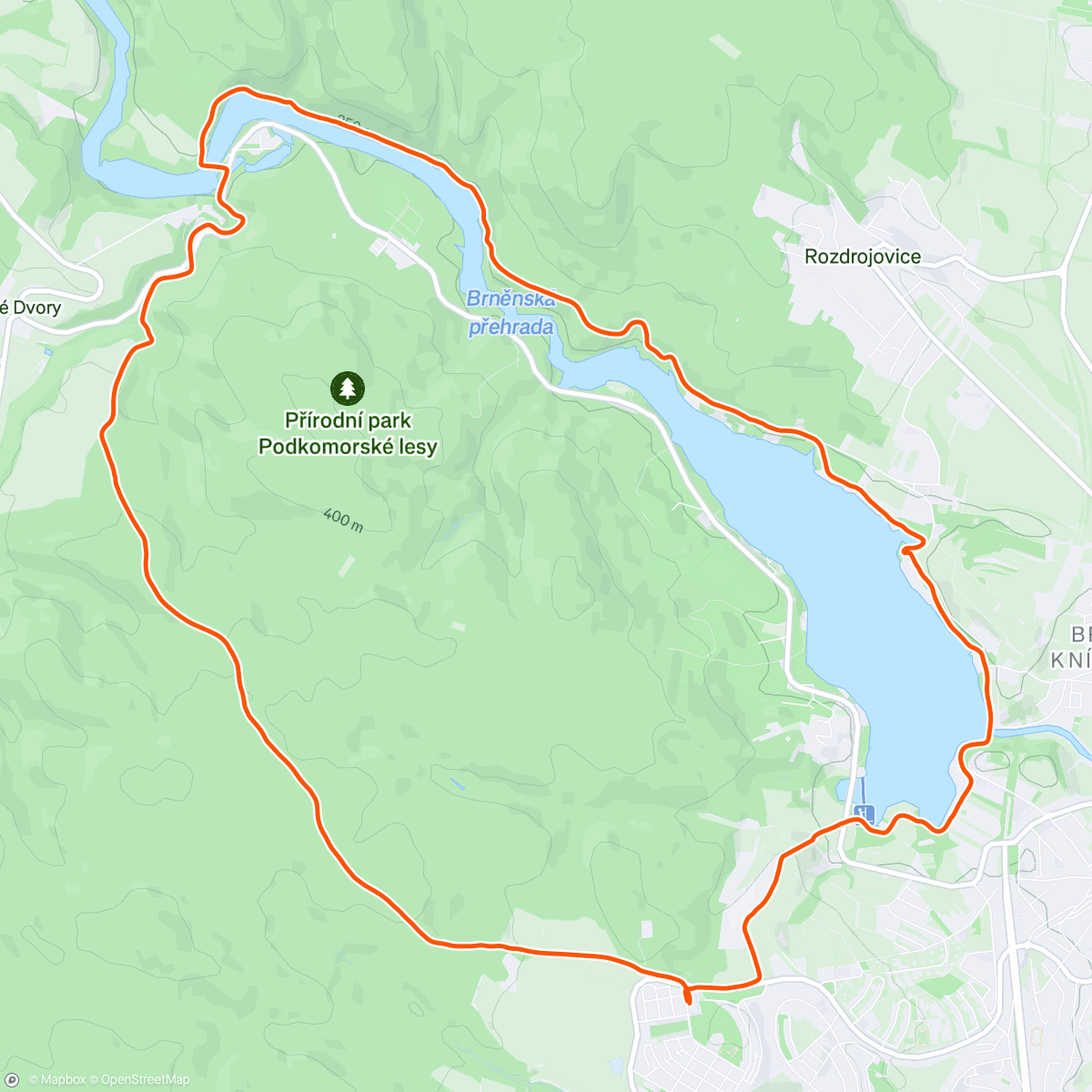 Map of the activity, Afternoon Trail Run