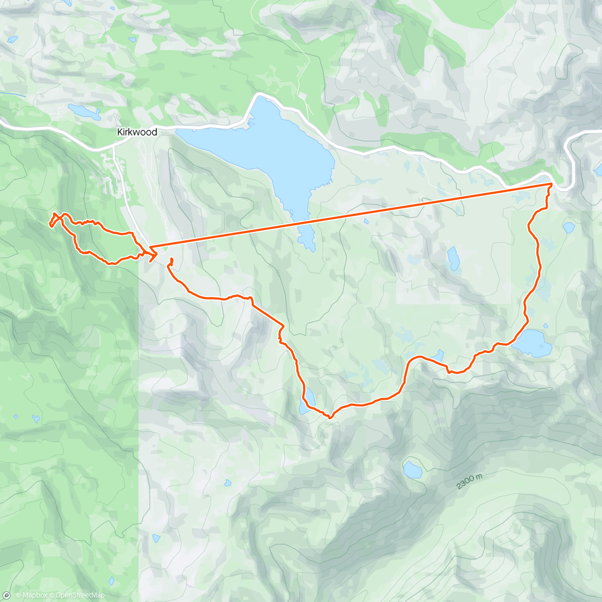Map of the activity, Martin Point, then Carson Pass to Kirkwood