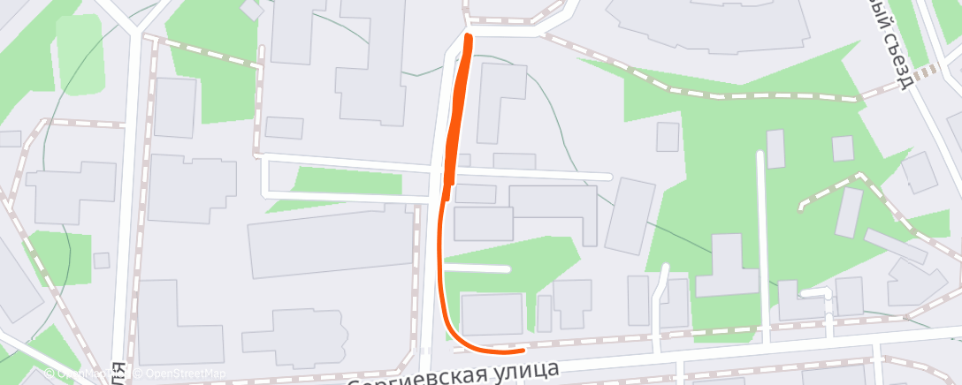 Map of the activity, Short speed-ups: 6 x 10 sec / 50 sec of walking