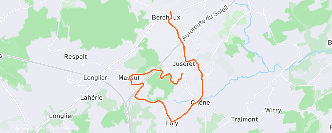 Карта физической активности (Course à pied le matin)