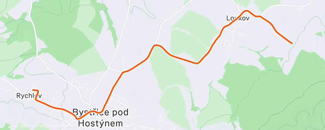 Map of the activity, Night Ride