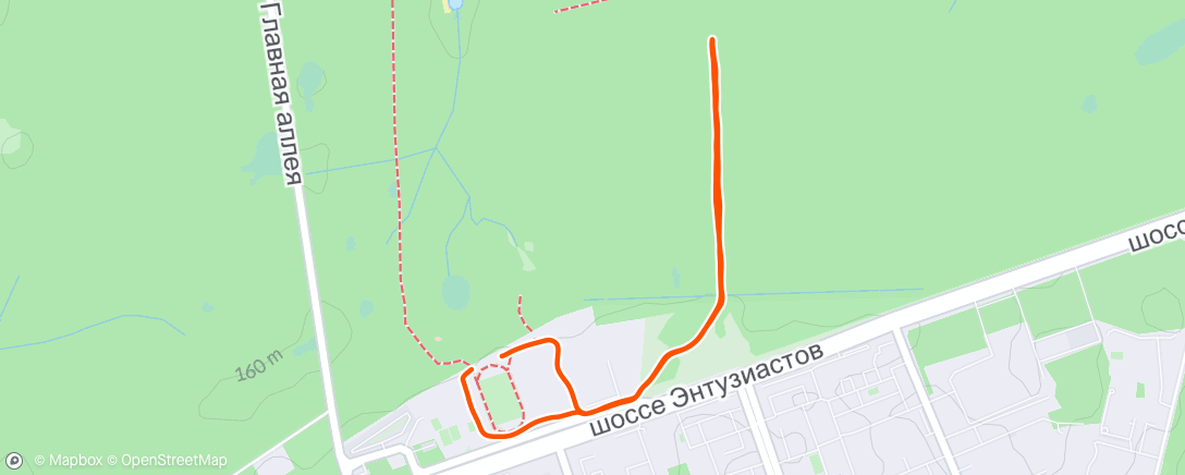 Map of the activity, Вечерний забег